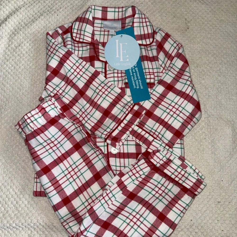 Little English Kids Red Plaid Pajamas